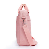 KALIDI Briefcase Pink Canvas with Shoulder Strap Multiple Compartments Messenger Bag for Travelling, Business