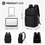 SUIKIHUM Waterproof Laptop Backpack for Men & Women, Flight Approved Anti-Theft Daypack with 15.6-inch Laptop Sleeve (Black)