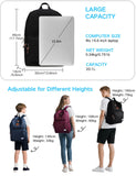 RAVUO Black School Backpack for Men Women | Classic College Bookbag for 15.6inch Laptop, Water Resistant Casual Daypack Schoolbag for Travel, Work