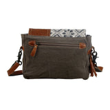 Myra Bag Spell Bound Messenger Bag Upcycled Cotton & Leather S-2875