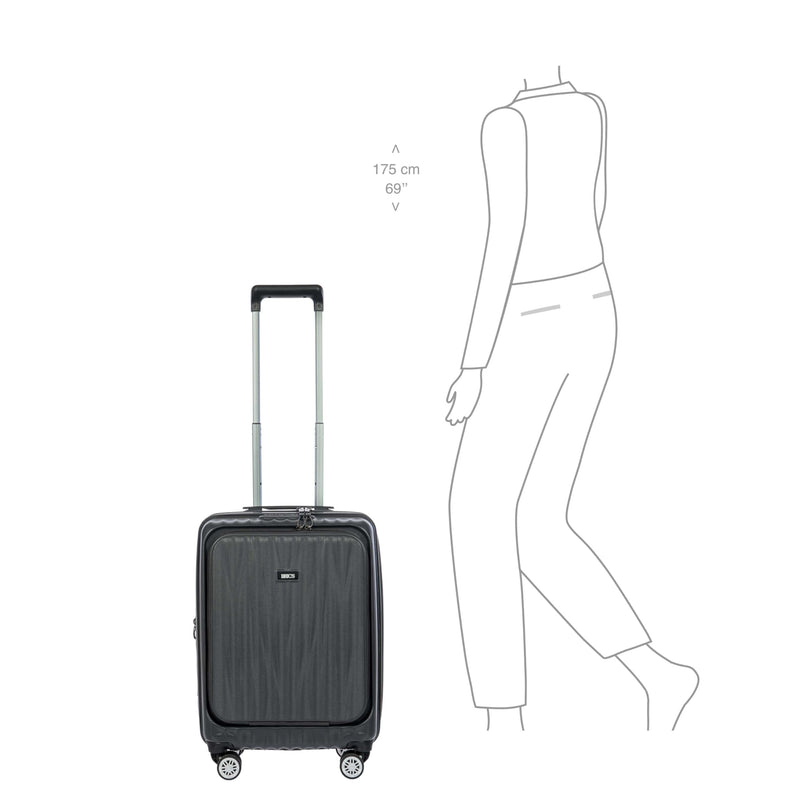 Bric's Cervia 21" Hardside Carry-On with Front Pocket, Expandable Luggage, 360° Spinner Wheels, Lightweight, TSA-Approved Locks, Durable, Dark Grey