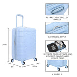 Bioworld Hello Kitty Blue Checkered Adult 20" Rolling Luggage