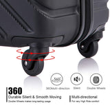 Apelila 4PC 18-28 Inch Hardshell Luggage ABS Luggages Sets With Spinner Wheels Hard Shell Spinner Carry On Suitcase (Black, 4 PCS)