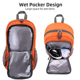 FENGDONG 35L Lightweight Foldable Waterproof Packable Travel Hiking Backpack Daypack for men women Orange