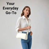 Zengmei Shoulder bag, Designer Bag, Saddle Purse for Women Female Girl (7-White saddle)