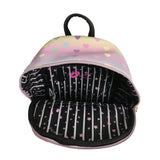 Luv Betsey Johnson B-Peyton Rainbow Multi Mini Backpack, Women's Pastel Hearts Faux Leather Handbag, Quilted Diamond Pattern Rucksack
