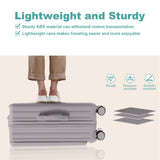 Gets Carry on Luggage Airline Approved,20 Inch Abs+Pc Hardshell Spinner Luggage With Cup Phone Holder and USB Charger,Front Pocket Durable Suitcase for Women Men-Grey