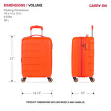 SwissGear 7366 Signature Hardside Expandable Luggage with Spinner Wheels, TSA Lock, Cup-Holder, Orange, 2-Piece Set (19/27)