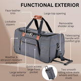 Ricardo Beverly Hills Montecito 2.0 Softside Rolling Duffel Bag with Wheels and Handle, Ideal Lightweight Travel Bag for Men and Women, 22-inch Wide, Grey