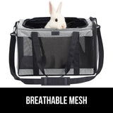 GORILLA GRIP Cat Carrier Travel Bag Up to 15 Lbs, Soft Collapsible Small Dog Carriers, Top and Side Entry Breathable Mesh, Grip Feet on Underside, Cozy Washable Waterproof Pad, Portable Kennel, Gray