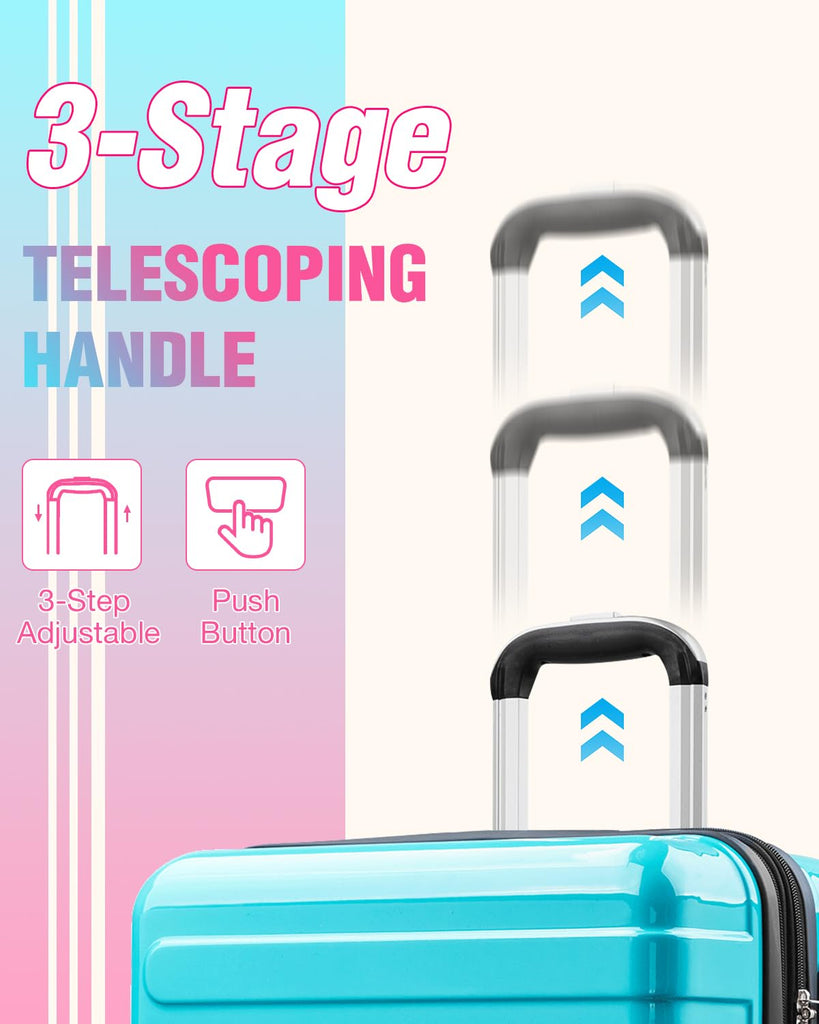 TTOVALIGERIA Luggage Sets 2 Piece, Hard Shell Expandable Carry on Suitcase with Spinner Wheels and TSA Lock, Lightweight Travel Luggage Set