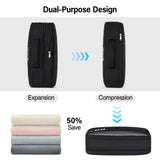 Hanke Packing Cubes for Travel and 28 Inch Luggage PC Hard Shell Suitcases with Wheels, 7 Sets Compressible Expandable Packing Organizers for Suitcase, Lighweight Luggage Bag for Travel (Black)