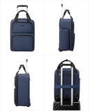 LUGGEX Underseat Carry On Luggage with Wheels, UDK-Plus Large-Capacity Lightweight Soft Sided Personal Item Suitcase for Short Trips (UX-Plus, Blue Black, 16 Inch)