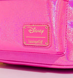 Loungefly Disney Minnie Mouse Glitter Sparkle Womens Double Strap Shoulder Bag Purse (Pink)
