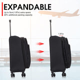 Verdi Travel Softside 24 Inch Luggage with Spinner Wheels Lightweight Expandable Medium Suitcase 8-wheel Spinners