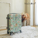 NaSaDen TSA Lock ABS+PC Hardside Luggages with Spinner Wheels, hard shell Lightweight Carry on rabbits floral flower desinger pattern printed travel suitcase (Wonderland Alice, 22)