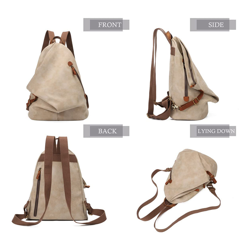 KL928 PU Leather Vintage Backpack – Large Casual Daypack Outdoor Travel Rucksack Hiking Backpacks for Men Women