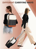 Tonyeee Rolling Backpack for Women, Large Travel Backpack with Wheels Carry on Flight Approved, 15.6 Inch Laptop Wheeled Roller Bag Suitcase for Work Bussiness Weekender (Beige,M Underseat Size)