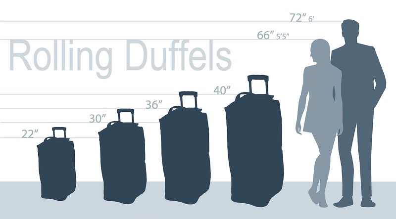 Rockland Rolling Duffel Bag, Charcoal, 22"