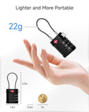 LUGGEX TSA Locks for Luggage, Luggage Locks, Suitcase Locks TSA Approved, Travel Locks, Ease of Use & Durable (Black, 4 Pack)
