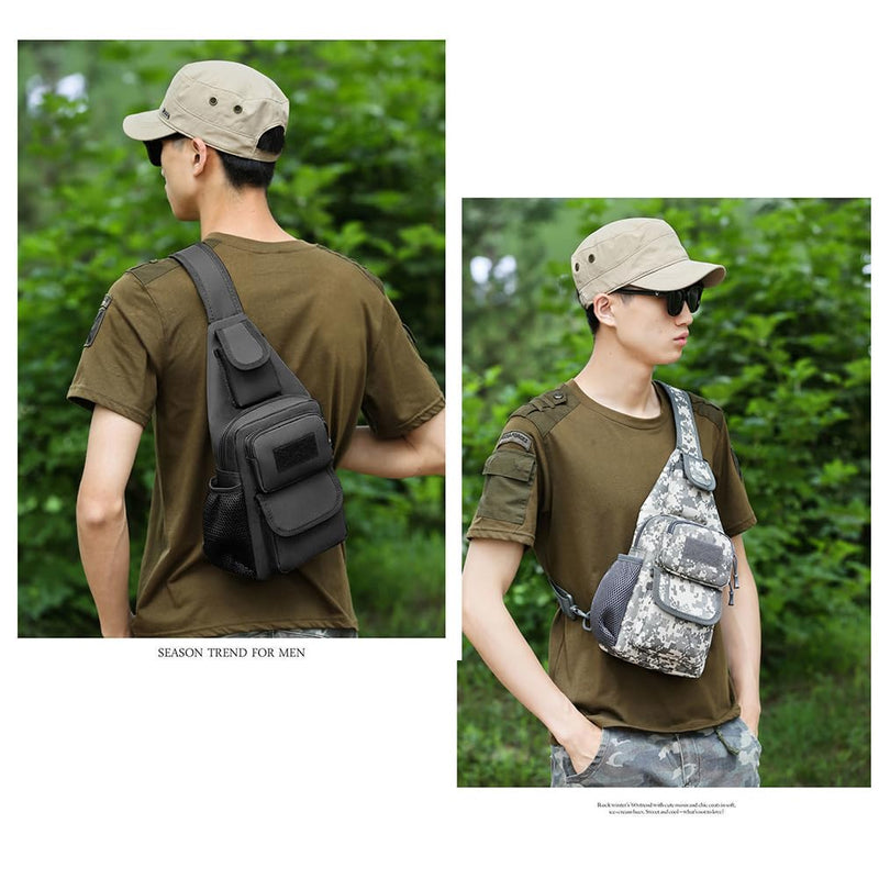 SHUIMNH Sling Bag Crossbody Backpack for Men,Handiness Skiing Sling Bag, Lightweight Daypack for Hiking Travel (Black 2)