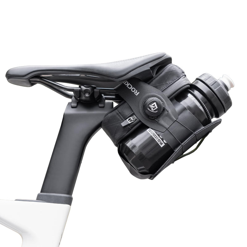 ROCKBROS Water-Resistant Bike Saddle Bag with Water Bottle Holder & Taillight Hanger – Large Capacity Rear Seat Pack for Road & Mountain Cycling