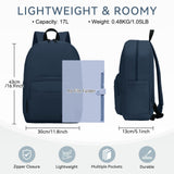VASCHY School Backpacks, Lightweight Bookbag Schoolbag for Boys Girls Casual Basic Simple Daypack for Men Women Navy