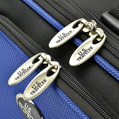 U.S. Traveler New Yorker Lightweight Expandable Rolling Luggage, Blue, 4-Piece Set