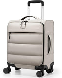 LUGGEX 16 Inch Underseat Carry On Luggage with Spinner Wheels, UDS Softside Lightweight Suitcase for 2-Day Travel (UX-Pro, Beige, 16-Inch)