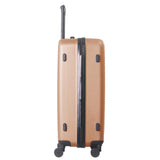 Gecheer ABS Hardshell Luggage Set 3-Piece Spinner Suitcases with TSA Lock – 20 Inch, 24 Inch, 28 Inch Lightweight Durable Travel Suitcase Set in Brown
