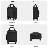 MILADA Underseat Carry On Luggage with Wheels, Airline Approved 16-inch Spinner Small Suitcase, Softside Travel Luggage, Personal Item Overnight Bag, Business Mini Suitcase for Women and Men, Black