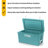 RTIC 65 qt Hard Cooler Insulated Portable Ice Chest Box for Beach, Drink, Beverage, Camping, Picnic, Fishing, Boat, Barbecue, Lagoon