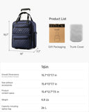 LUGGEX Underseat Carry On Luggage with Wheels, UDK Stylish Lightweight Under Seat Luggage, Soft Sided Personal Item Suitcase for Short Trip (UX-Core, Blue Black, 16 Inch)