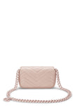 Gucci, Pre-loved Pink Chevron Leather GG Marmont Belt Bag, Pink