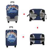 WUJIAONIAO Travel Luggage Cover Baggage Suitcase Cover Protector Skins 18-32 Inch (A9 TRAVEL, M (for 22-24 inch luggage))