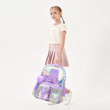 Meetbelify Backpack for Girls Backpacks with Lunch Box Pencil Case for Elementary Student Kids School Travel Bag for Girls Ages 6-8 Years Old Purple