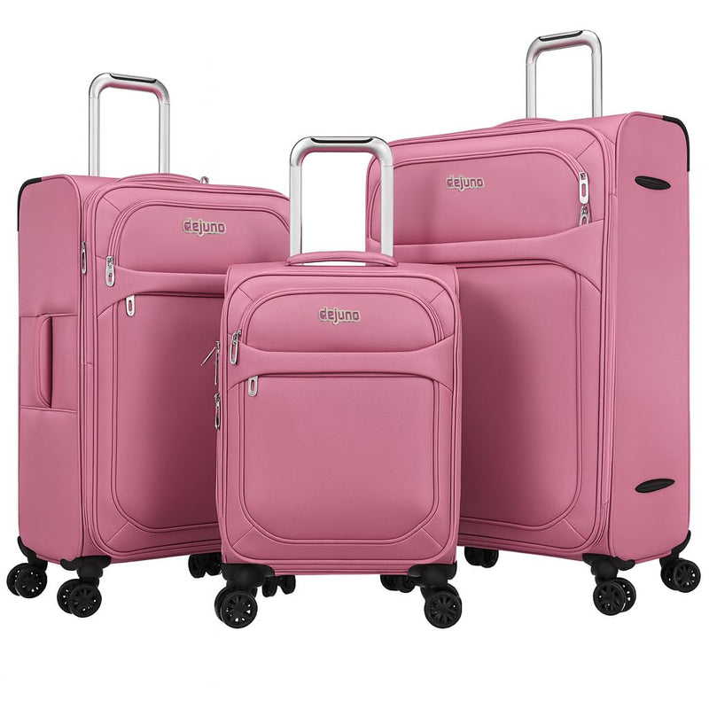 World Traveler Dejuno Cirrus 3-Piece Lightweight Expandable Spinner Luggage Set - Pink