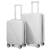MILADA 2 Piece Luggage Sets, Hard Case Luggage set TSA Approved, Suitcase With Wheels Set 20 Inch Carry On Bag Luggage 28 Inch For Long Trip, Smoke White