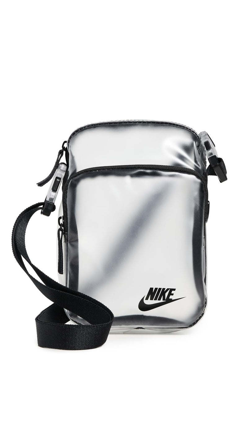 Nike, Unisex, Heritage Crystal Crossbody Bag (4L), Clear/Black/Black, One-Size