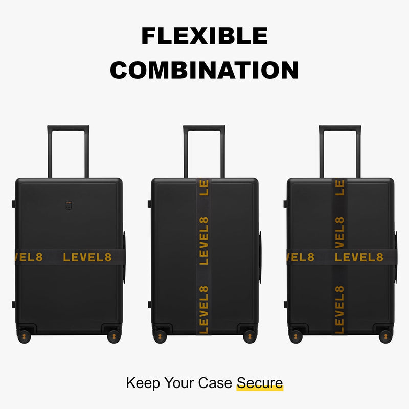LEVEL8 Luminous 28 Inch Trunk Luggage with Luggage Straps