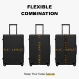 LEVEL8 Luminous Luggage Sets 3 Piece with Luggage Straps, (20/24/28)