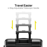 NINETYGO Carry On Luggage 22x14x9 Airline Approved, 20 Inch Luggage with Smooth Spinner Wheels, Lightweight, Hard Shell PC Suitcase Carry-On, Travel Luggage, TSA Approved (Black, Rhine Basic)