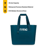 RTIC Ultra-Tough Tote Bag, Waterproof for Beach, Pool, Towel, Grocery, Shopping, Camping, Picnic, Travel, Boat, Heavy-Duty, Puncture Resistant, Large, Marine