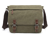Sechunk Canvas Vintage Messenger Bag Shoulder bag Leather Cross body bag Large Travel Crossbody bags for men women 15inch Laptop