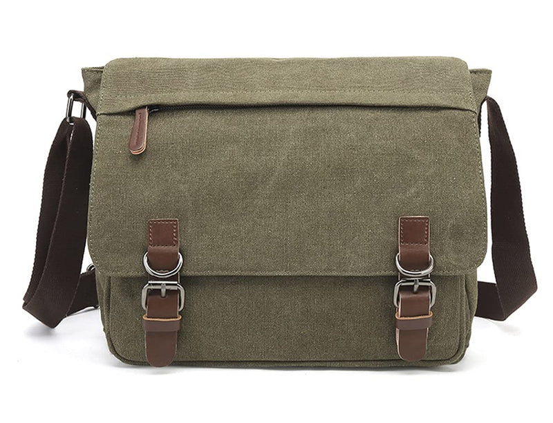 Sechunk Canvas Vintage Messenger Bag Shoulder bag Leather Cross body bag Large Travel Crossbody bags for men women 13inch Laptop