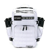 WOLFpak 35L Athletic Gym Backpack (Polar White) Durable 1000D Waterproof Oxford Material with MOLLE Webbing, Laptop Pocket & Dual Cup Holders, Durable Fitness/Travel/Military Daypack
