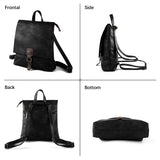 Women's Fashion Backpack Purse Multipurpose Design Convertible Satchel Handbags Shoulder Bag Travel bag (Black)