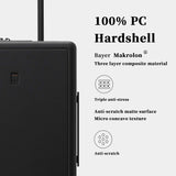 LEVEL8 Elegance PC Matte Hardshell Luggage Set, 20" Carry-On and 24" Checked Medium Luggage - Black