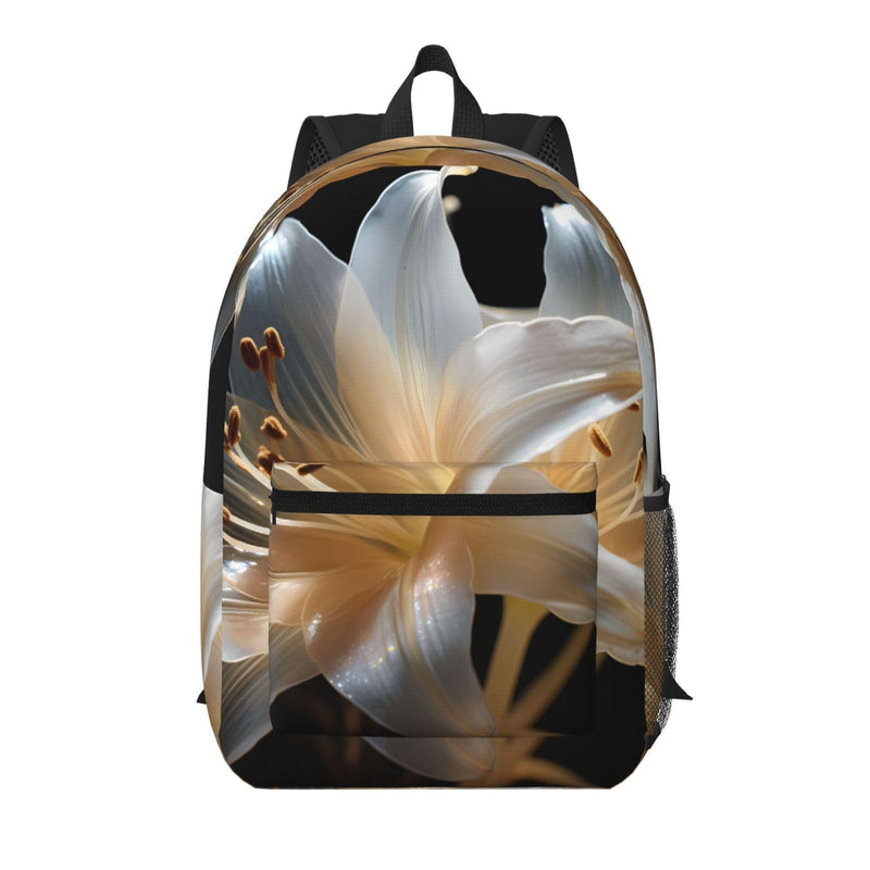 WZYCWB Heavy Lilies in Bloom Printed multi-pocket backpack â€“ lightweight and durable for work, business travel and outdoor sports