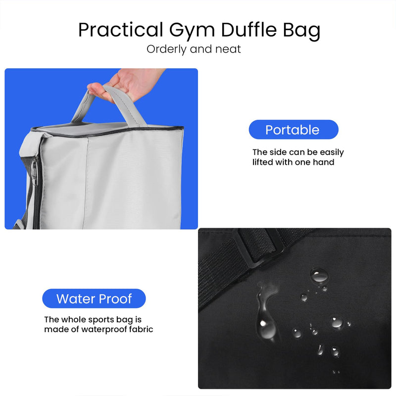 C&F BOGMOST Small Gym Bag for Women & Men,Small Lightweight Duffel Bag Carry On Bags Mini Duffel Travel Bag Waterproof Sports Bags for Workout/Sport/Travel, Black